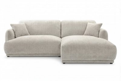 CASANOVA PARIS Rosalie - Canap&eacute; D'angle Tissu Chenille 3 Places Beige Droit