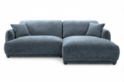 CASANOVA PARIS Rosalie - Canap&eacute; D'angle Tissu Chenille 3 Places Bleu Gauche