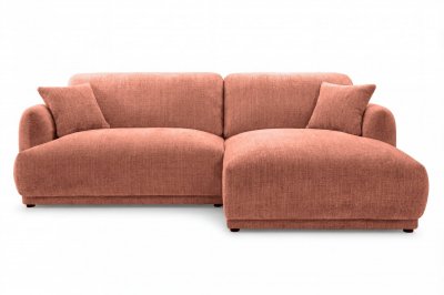 CASANOVA PARIS Rosalie - Canap&eacute; D'angle Tissu Chenille 3 Places Terracotta Gauche