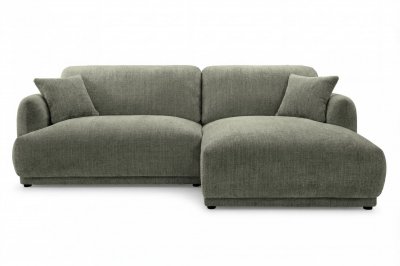 CASANOVA PARIS Rosalie - Canap&eacute; D'angle Tissu Chenille 3 Places Vert Gauche