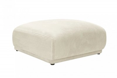 CASANOVA PARIS Rosalie - Pouf En Velours C&ocirc;tel&eacute; Beige 102x83x46