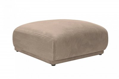 CASANOVA PARIS Rosalie - Pouf En Velours C&ocirc;tel&eacute; Caf&eacute; 102x83x46
