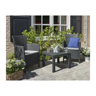 ALLIBERT ROSARIO Salon de jardin 2 places aspect rotin