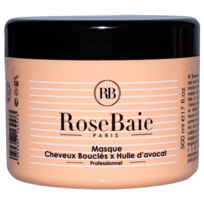 RB ROSEBAIE PARIS Rosebaie Masque Huile d'Avocat Cheveux Boucl&eacute;s 500 ml - Pot 500 ml