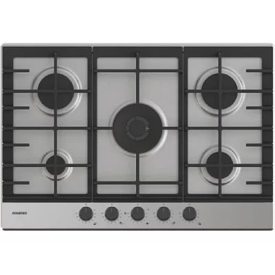 ROSIERES  - Plaque gaz RHG75WC5X, largeur 75 cm, 5 foyers, Thermocouple
