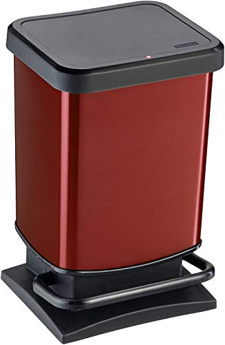 ROTHO  2043973 Paso Poubelle &agrave; P&eacute;dale M&eacute;tallique Rouge 20 L
