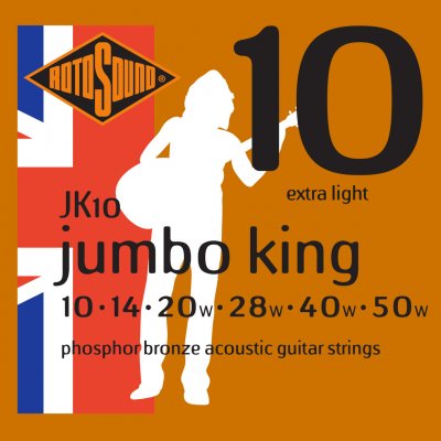 ROTOSOUND  Jk10 Jumbo King Jeu De Cordes Guitare Folk 010 - 050