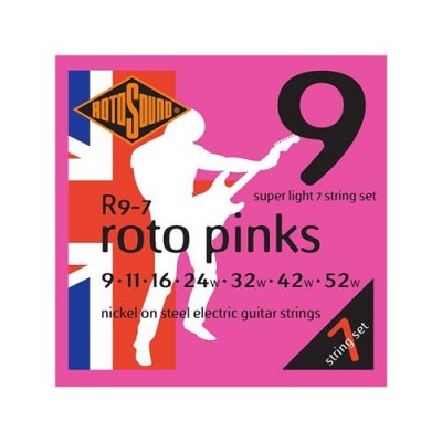 GENERIQUE Rotosound R9-7 Roto Pinks - Jeu de 7 cordes guitare &eacute;lectrique - 9-52
