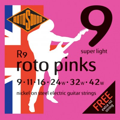 ROTOSOUND  R9 Roto Pinks Jeu De Cordes Guitare &Eacute;lectrique 009 - 042
