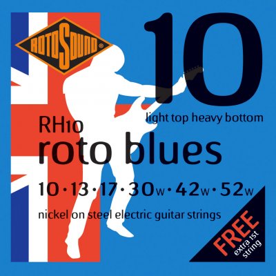 ROTOSOUND  Rh10 Roto Blues Cordes Pour Guitare &Eacute;lectrique 10-52