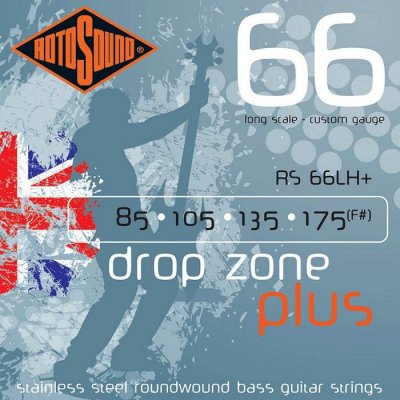 ROTOSOUND  Rs66lh+ Drop Zone Plus - Jeu De Cordes Basse - 85-175