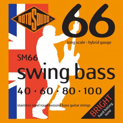 ROTOSOUND  Sm66 Swing Bass Stainless Steel Hybrid - Jeu De Cordes Basse