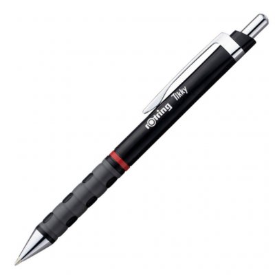 ROTRING  Tikky Stylo Bille L&eacute;ger Avec Grip En Caoutchouc, Corps Noir