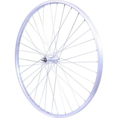ROVVA Roue v&eacute;lo -  Roue avant v&eacute;lo - 26 pouces - axe &eacute;crous - simple paroi - couleur argent 