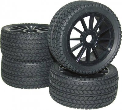 REELY Roues compl&egrave;tes Street pour Buggy RA093SBA1 10 rayons noir 1:8 4 pc(s)