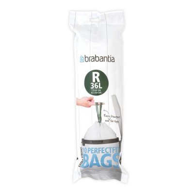 BRABANTIA Rouleau de 10 sacs poubelles 36 l code r - - Blanc - Plastique