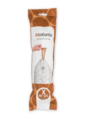 BRABANTIA Rouleau de 20 sacs poubelle  PerFectFit 10-12 L Blanc