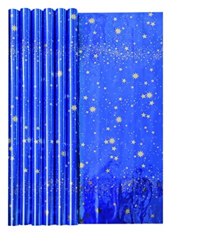 CLAIREFONTAINE Rouleau de papier m&eacute;tallis&eacute; ciel &eacute;toil&eacute; - 150x70 cm