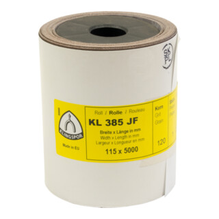 KLINGSPOR Rouleau toile corindon KL 385 JF Ht. 115 x L. 5000 mm Gr 320 - 278792