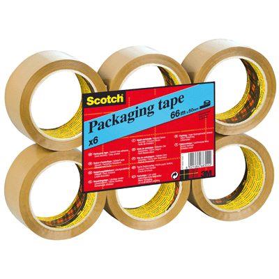 SCOTCH Rouleaux adh&eacute;sif d'emballage 66m - Polypropyl&egrave;ne - Lot de 6