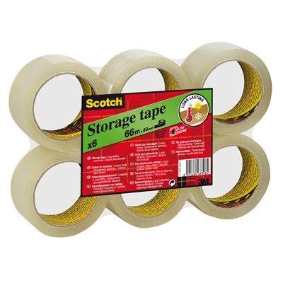 SCOTCH Rouleaux adh&eacute;sif Polypropyl&egrave;ne Acrylique Transparent 50mmx66m - lot de 6