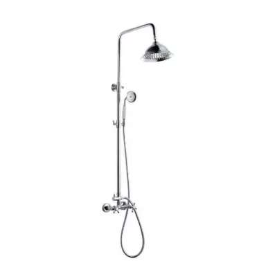 EDOUARD ROUSSEAU ROUSSEAU Colonne de douche avec robinet m&eacute;langeur Retro - Chrome