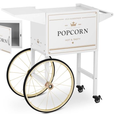 ROYAL CATERING  Chariot &agrave; popcorn - Coloris blanc et or RCPT-WGWG-1