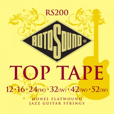 ROTOSOUND RS200 Monel Flatwound Jazz - Jeu de cordes guitare &eacute;lectrique - 12-52