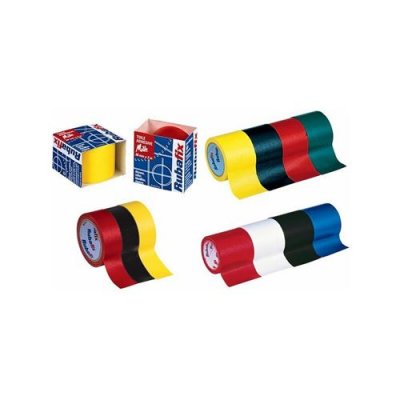 RUBAFIX  Lot de 12 Rubans Toil&eacute; 1000 Plastifi&eacute; 19mm x 3 m Noir