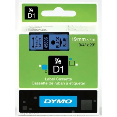 DYMO Ruban 19MM noir sur bleu pour labelmanager 350/450/300/400