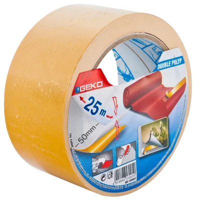 GEKO Ruban adh&eacute;sif double face - polypropyl&egrave;ne - 50 mm x 25 m - 