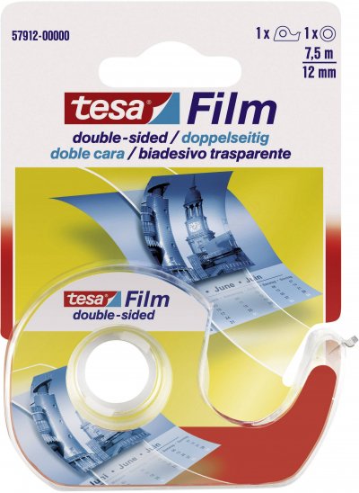 TESA Ruban adh&eacute;sif double face pour photo - 12 mm x 7,5 m - sur d&eacute;vidoir
