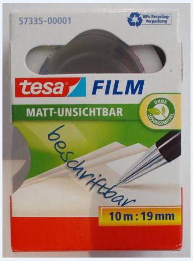 TESA Ruban adh&eacute;sif mat invisible 19 mm x 10 m  57335-00001-00