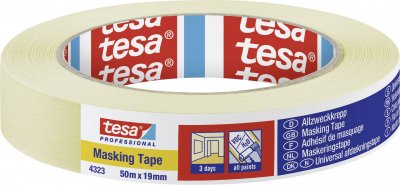 TESA Ruban adh&eacute;sif papier cr&eacute;p&eacute; Outibat - Longueur 50 m - Largeur 19 mm