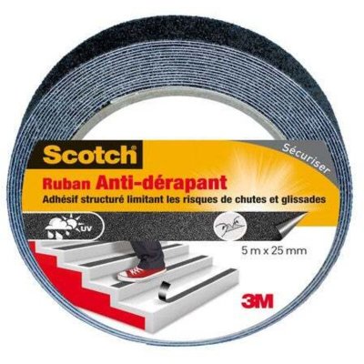 3M Ruban Anti D&eacute;rapant Noir 5mx25mm 