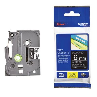 BROTHER Ruban _tzefx 211 6mm Lamin&eacute; Flexible Noir/blanc