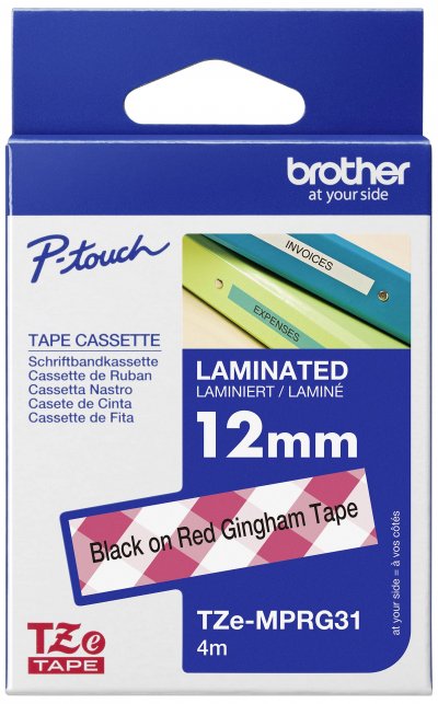 BROTHER Ruban  - TZEMPGG31 /Noir sur Motifs Or 12 mm/ Qt 1