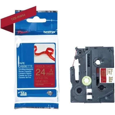 BROTHER Ruban  - tzerw54 - 24mm or sur bordeau - qt 1 BRO4977766801928