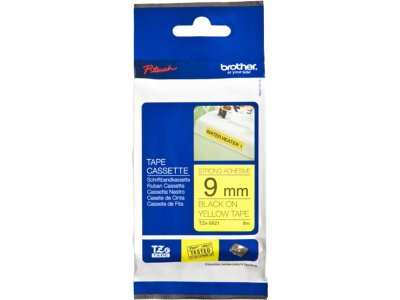 BROTHER Ruban  Tzes621 9mm Adh&eacute;sif Noir/jaune