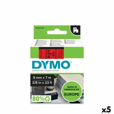 DYMO Ruban  D1 - 40917 - Ruban noir/rouge - 9 mm x 7 m