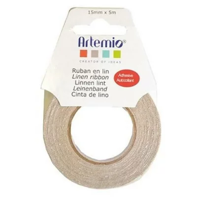 ARTEMIO Ruban en lin autocollant 15 mm x 5 m -  - couleur variant