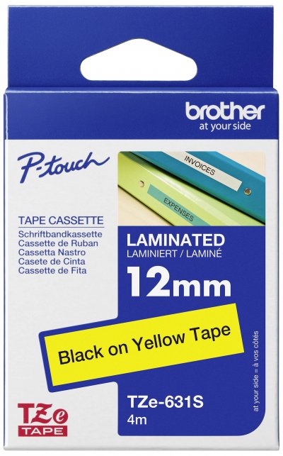 BROTHER Ruban encreur  TZe, TZ TZe-631S Couleur de ruban: jaune Couleur de police:noir 12 mm 4 m