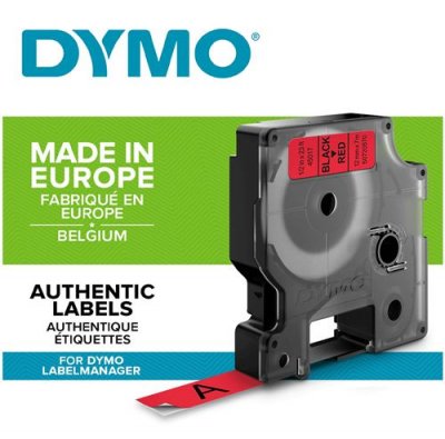 DYMO Ruban lamin&eacute; pour etiqueteuses  d1 45017 labelmanager rouge 12 mm noir (5 unit&eacute;s)