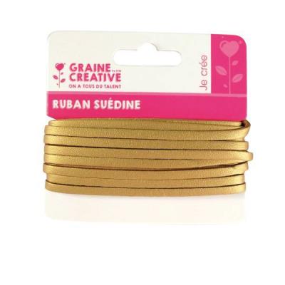 GRAINE CREATIVE Ruban Su&eacute;dine Dor&eacute; - 4 mm x 4,5 m - Graine Cr&eacute;ative - couleur variant