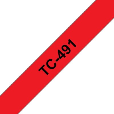BROTHER Ruban thermique en cassette 9mm  TC-491 noir sur Rouge