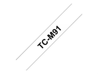 BROTHER Ruban thermique en cassette 9mm  TC-M91 Noir sur Transparent Mat