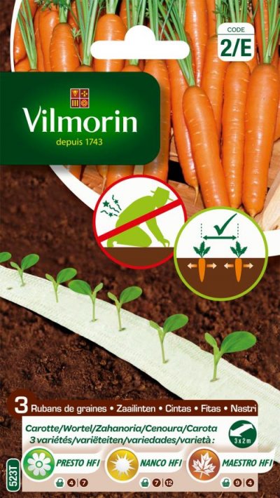 VILMORIN Rubans de graines presto, nanco, maestro  1.2 g