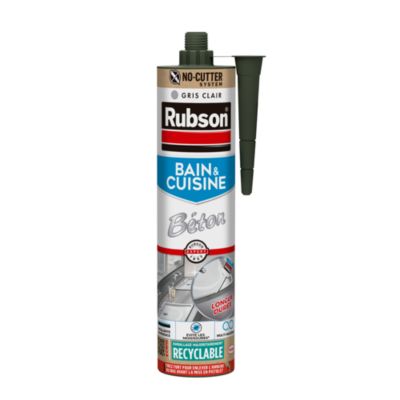 RUBSON  Mastic sanitaire - Cartouche 280ml - Gris b&eacute;ton