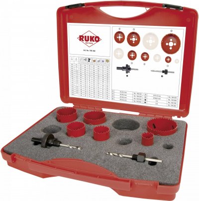 RUKO  106302 - Juego de 6 coronas perforadoras HSS bimetal - Electricidad (EK2)