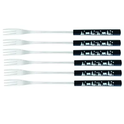 TABLE AND COOK RUSKIN GZ OFFICE - Fourchettes fondue x 6 Alprestre noir